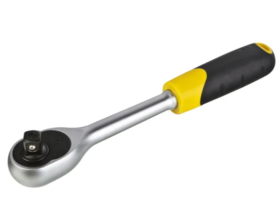 Ключ-трещотка, квадрат 1/2", 90 зуб, с быстрым сбросом, CrV, hanskonner