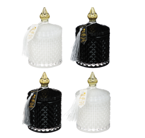 Свеча ароматизированная Blaсk&White 160гр.NEW GALAXY  wood sage, white flower, bluebell, pear