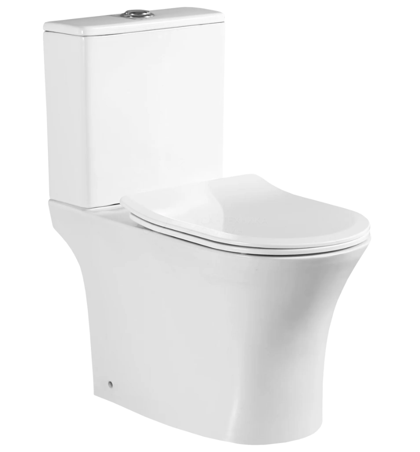 Унитаз напольный безободковый (сиденье микролифт) SL-5022(_1_)