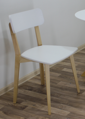 Стул Пекин-1 Ж/Ж (Цвет Светлый Орех/Сидушка+спинка Белый)