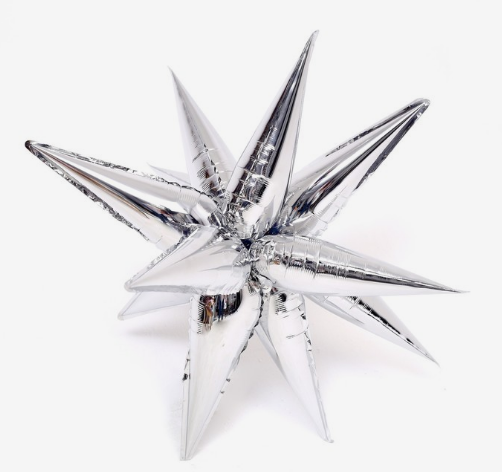 Шар фольгированный 26" «Звезда 3D составная», цвет серебристый, под воздух (20)