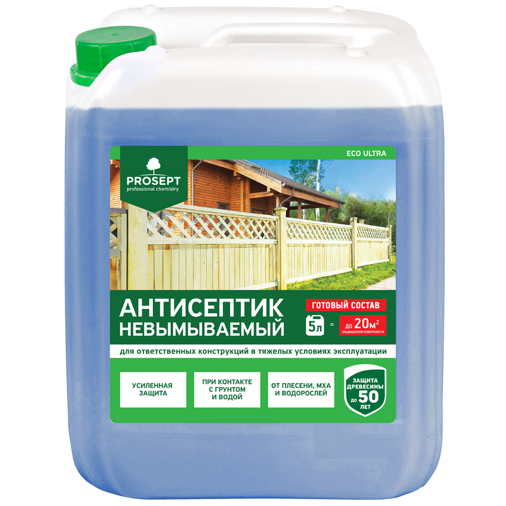 PROSEPT ECO ULTRA - невымываемый антисептик для ответственных конструкций, гот. состав 5л (4)