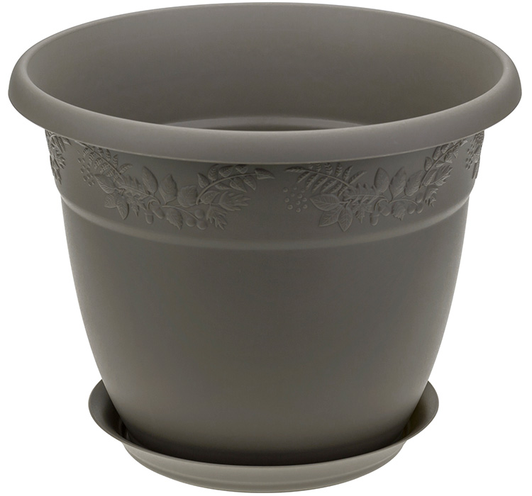 Кашпо "Рябина" D310мм 10,0л с/п Французcкий серый (10) М3058