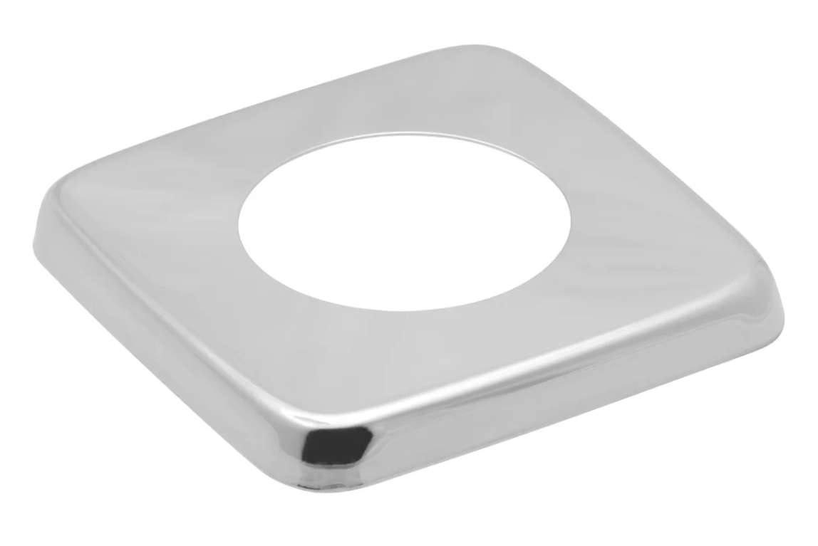 Чашка декоративная (отражатель) 1" квадрат низкий (нержавеющая сталь, хром), MP-У