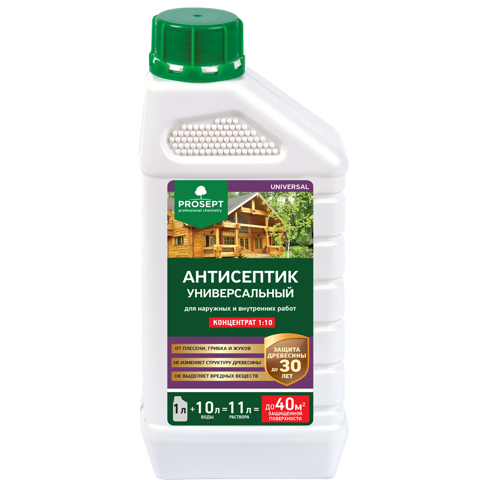PROSEPT UNIVERSAL - антисептик универсальный для наружных и внутренних работ 1:10, 1л (12)