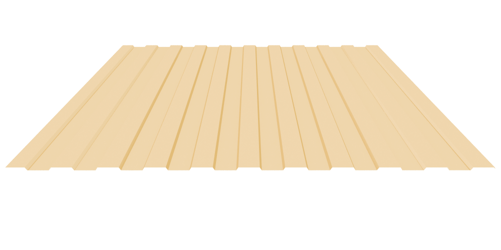 Эконом. Профилированный лист С-8х1200 (ПЭ-01-1014-0.4) 6м слоновая кость (1шт=7,2м2)