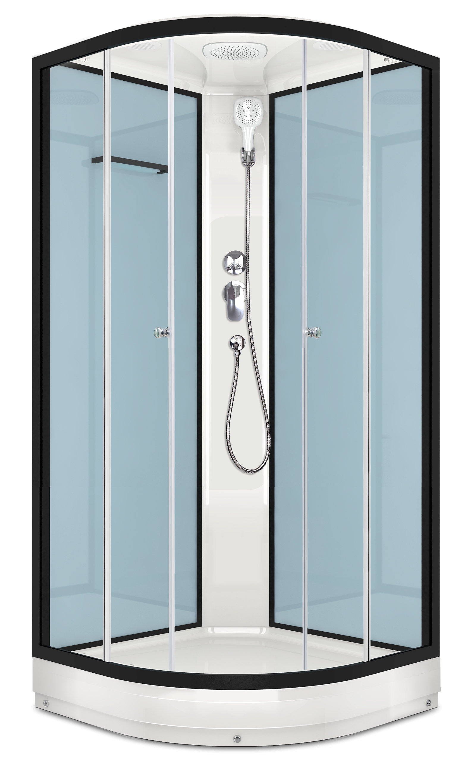 Душевая кабина Domani-Spa Delight Slim 110, Dusty blue ,просветленные стенки,100*100*218 см(_1_)