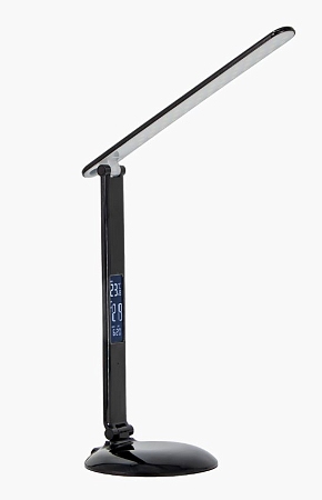 Настольный светодиодный светильник Lusott, 3 ур. яркости,9 Вт, Часы, Будильник, Календарь.USB зарядк