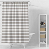 Штора для ванной Delphinium "Горизонт" ПВХ 180х200см, 12 колец, бежевый (1)