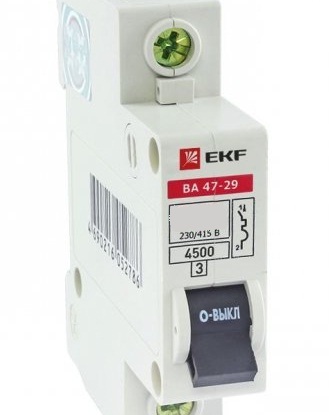 Автоматический выключатель 1P 63А 4.5kA ВА47-29 ЭКФ Basic (12)