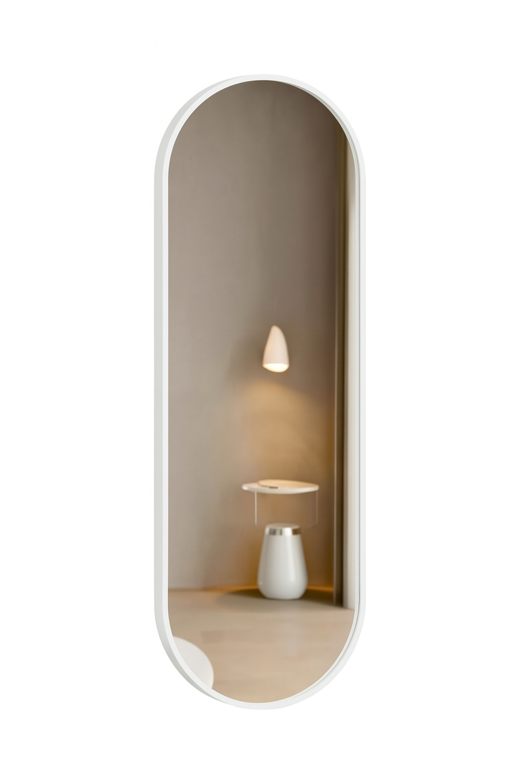 Зеркало Капсула 36х95 белое Симпл