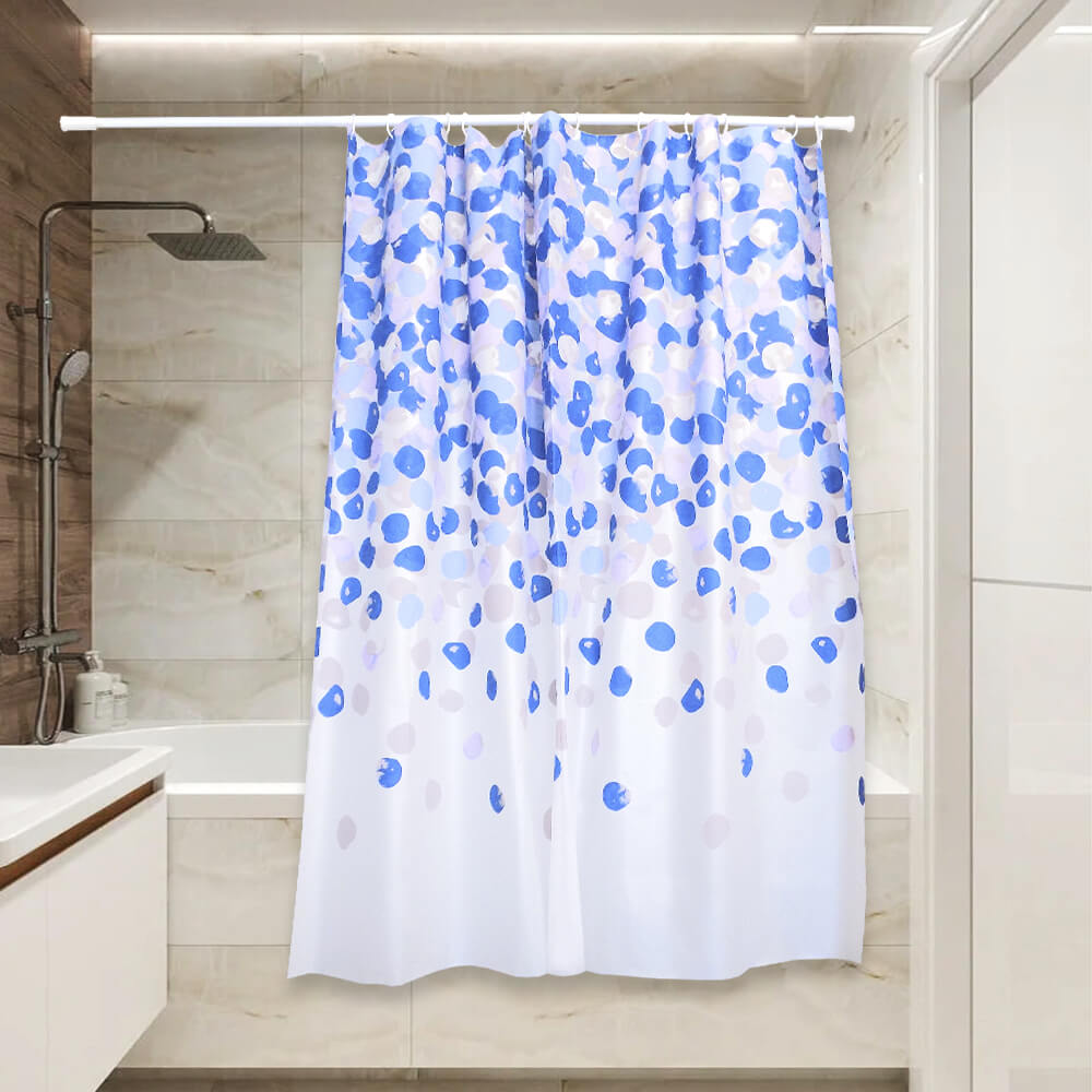 Штора для ванной PV-124 (голубой листопад) 75 gsm 180х180 "САНТИС"