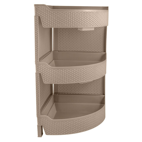 Этажерка 3-х секц. "Wenge" 325*325*615мм угловая Бежевый (1) 221308027/03