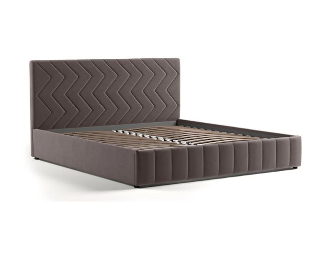 Кровать двойная Милана 180 НР (Tenerife espresso (серо-коричневый)(основание+дно+механизм)