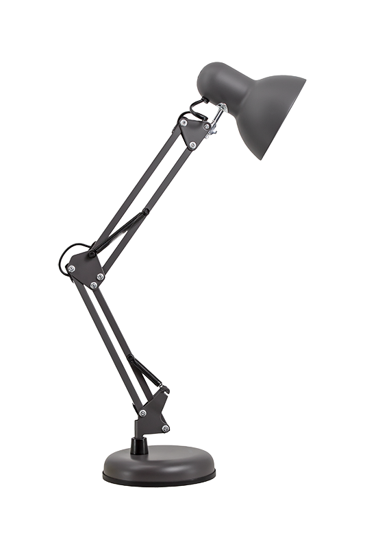 Светильник настольный серый графит/черный/ белый основании + струбцина, 60Вт, 220В, Е27 (_12_)