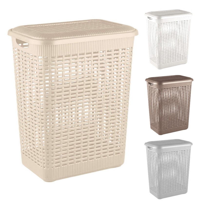 Корзина д/белья 50,0л 420*310*560мм белый (6) 431293416 Быт