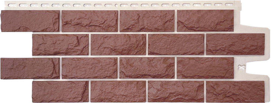 Фасадная панель Grand Line Колотый камень Design Plus корица с белым швом (0,392*0,992) (10)