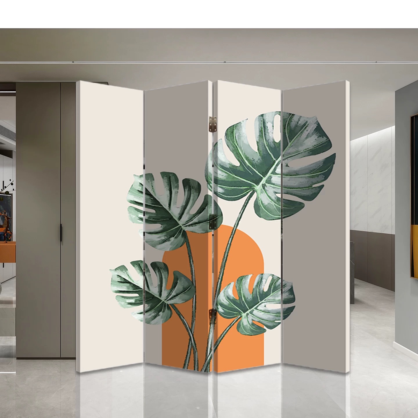 Ширма 4 створки Бенгалия 1,8*1,6м на колесах двусторонняя