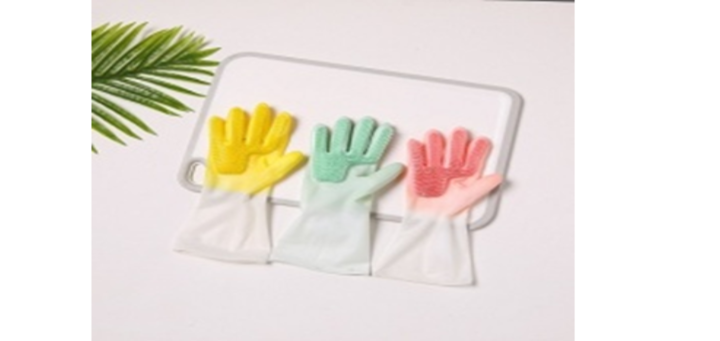 Перчатки резиновые с губкой