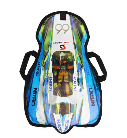 Санки-ледянки «Машинка № 7», размер 66 х 41 см, цвет голубой															