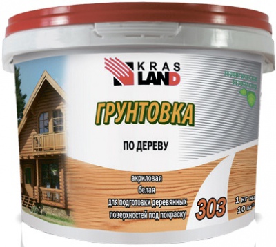 Грунтовка Krasland 303 Акриловая по дереву Белый  3кг (2)