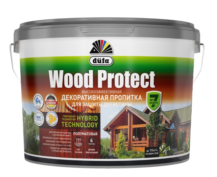 Пропитка белый 9л Dufa WOOD PROTECT (1)