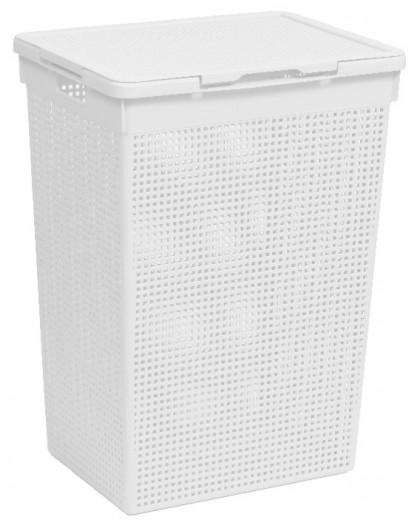 Корзина д/белья 60,0л 430*330*595мм Лофт белый "ВТ" (10)