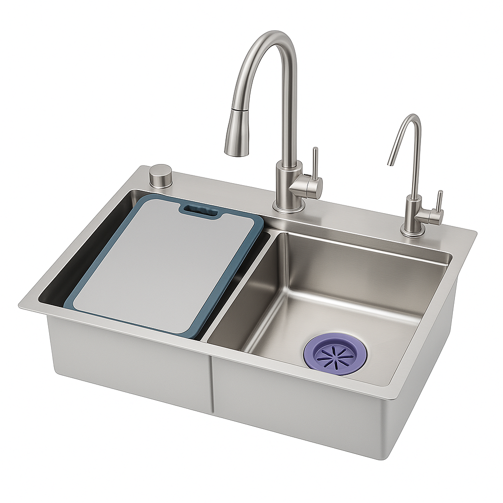 Мойка "Shon" врезная, 75x46х22 см, из нержавеющей стали(_1_)