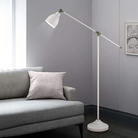 Светильник напольный НТ-859 (WА белый/античная медь ARTSTYLE серия Bombay,металл, Е27, 60ВТ, 220-240