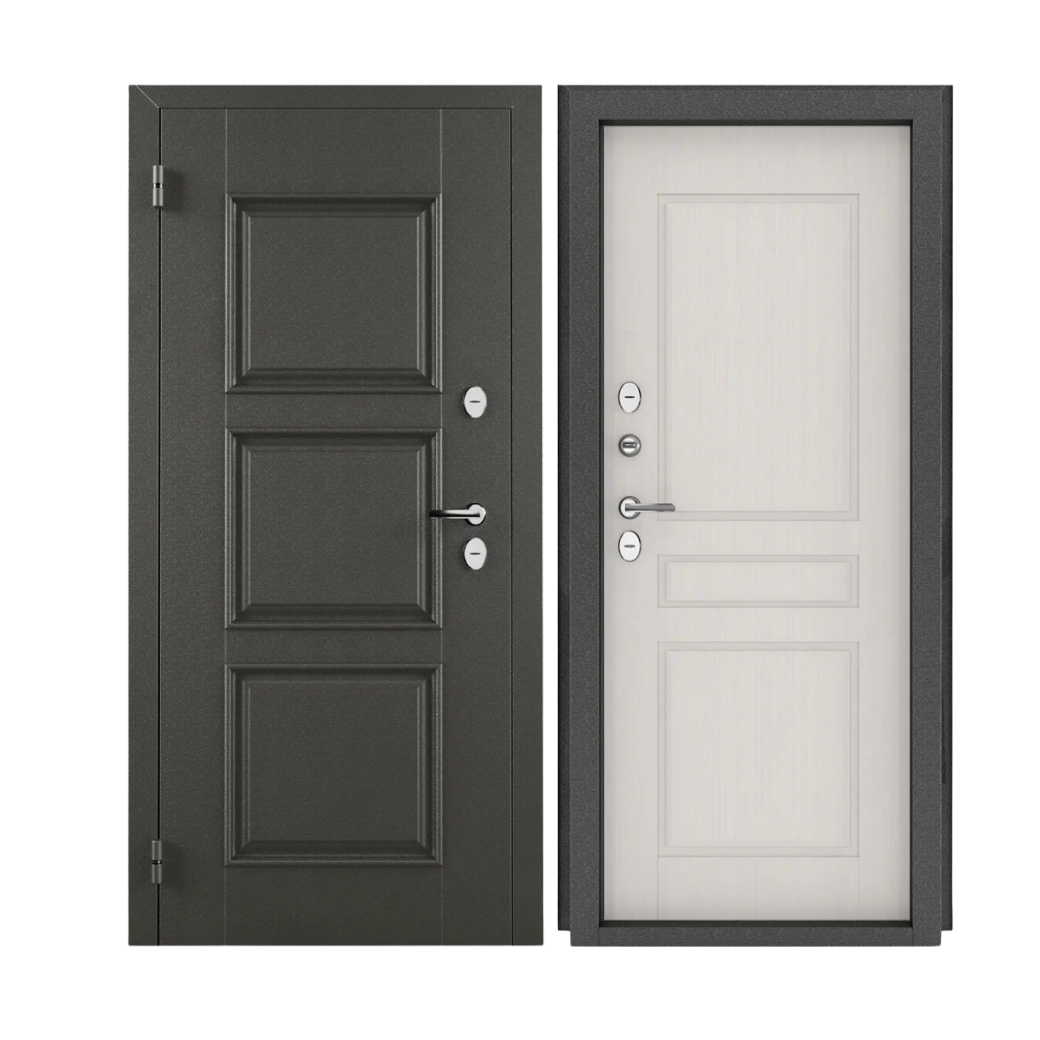 Дверь метал Норд 439 Графит/Шале снежный, Термо 2050*880 левая