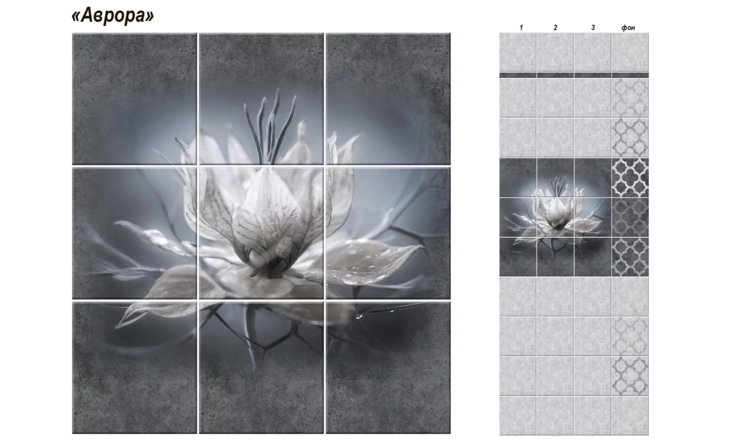 Панель ПВХ Фотопечать Аврора 0,25*2,7 (12) ком-кт из 3 шт