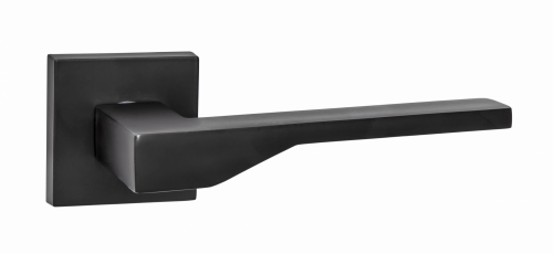 Ручка дверная Puerto 03 "Канноли", квадр. накладка, черный (20)