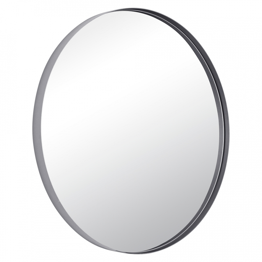 Зеркало интерьерное настенное в круглом корпусе из металла  d=50,5см, серебро, Рубин