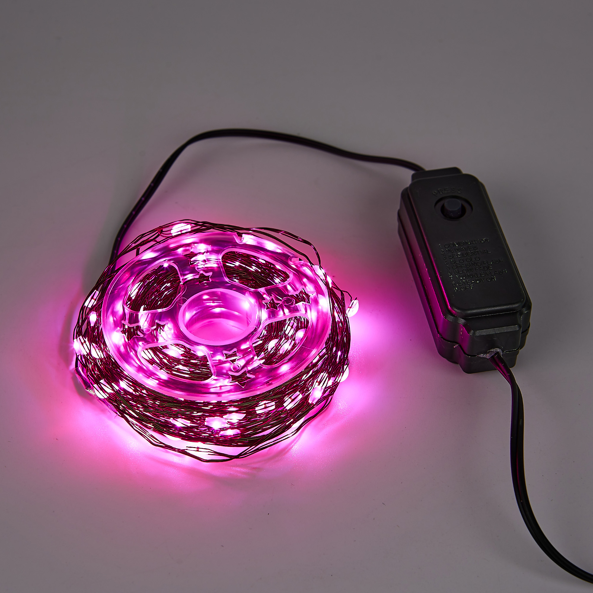 Гирлянда светодиодная "Роса", 20м. 200 светодиодов. Розовый свет. ULD-S2000-200/DGA PINK IP20 DEW 