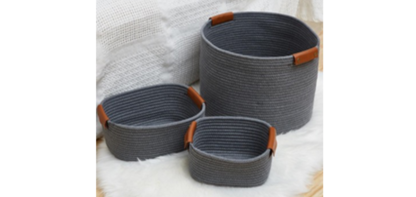 Корзина для белья Серый  плетенная 30*21*14  см