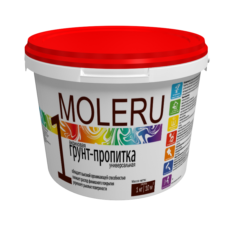 Грунтовка Moleru 1 Грунт-пропитка 1кг (6)