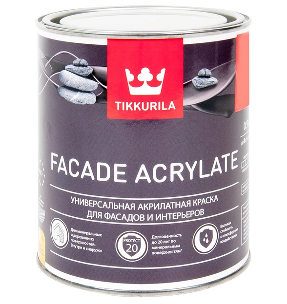УЦЕНКА Краска фасадная Facade Acrylate C гл/мат 0,9л (6)