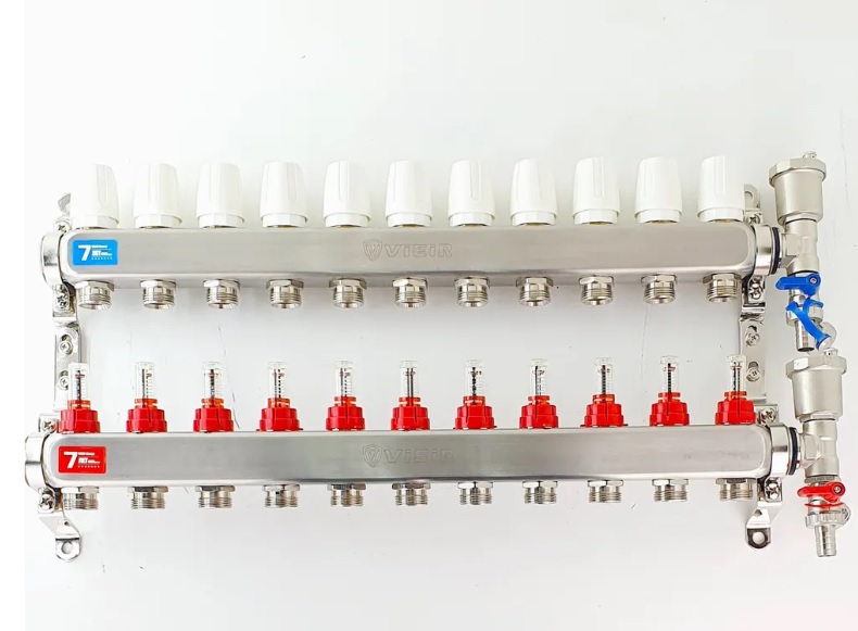 Группа коллект. VIEIR 1х11х3/4" с расходомер, дренаж. кр, воздухоотвод., нерж. сталь VR113-11A