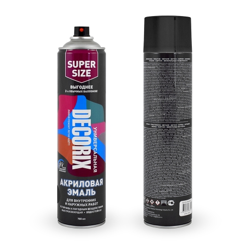 Аэрозольная грунтовка DECORIX, 780 мл, чёрный (12)