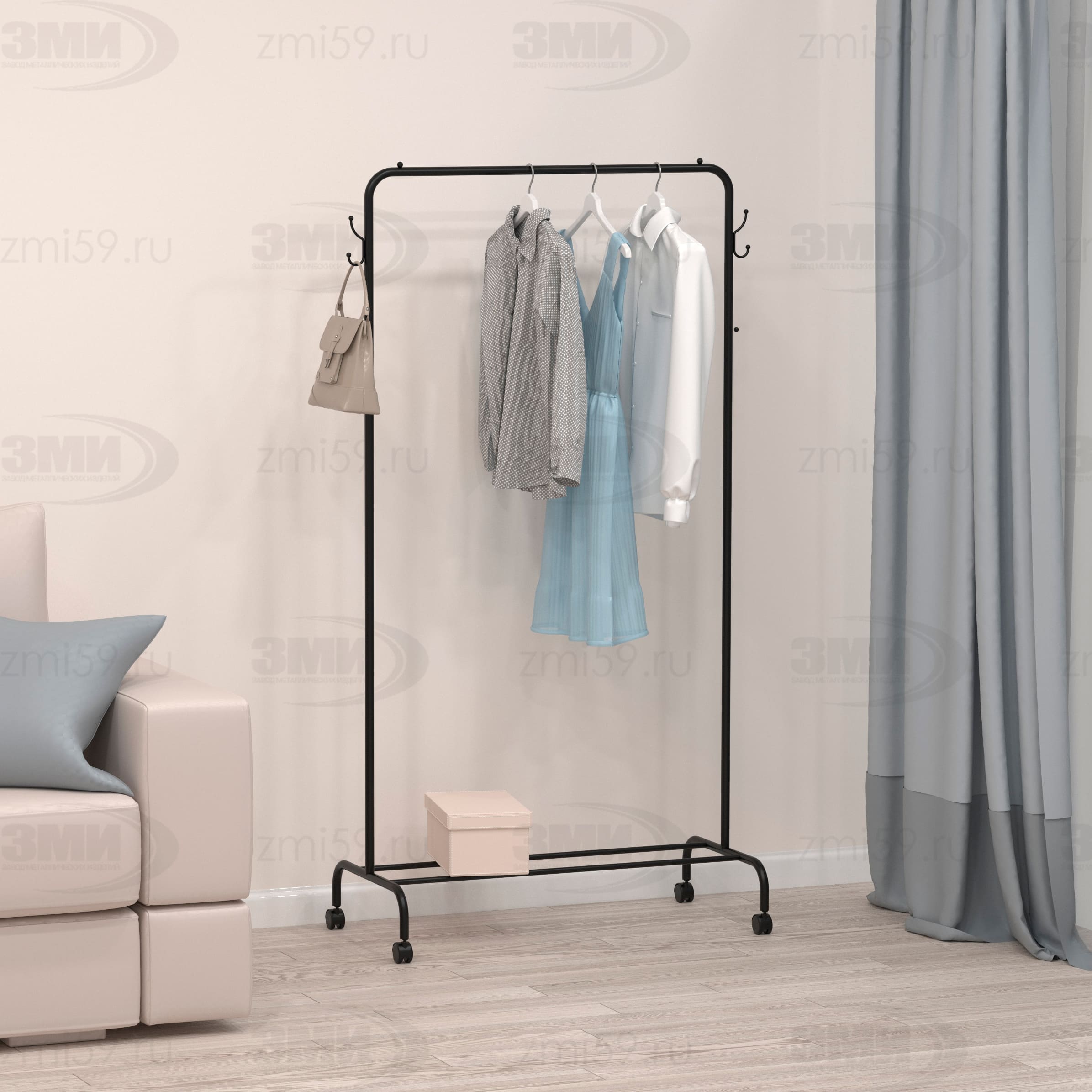 Вешалка гардеробная "Радуга 2" (Черный)