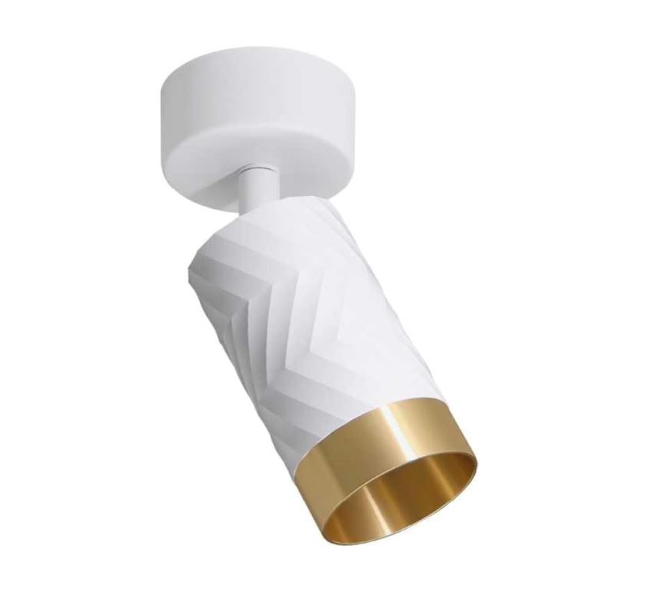 Светильник накладной IP20 под лампу GU10 Белый/золото LINEA D60x170 WOLTA (10)