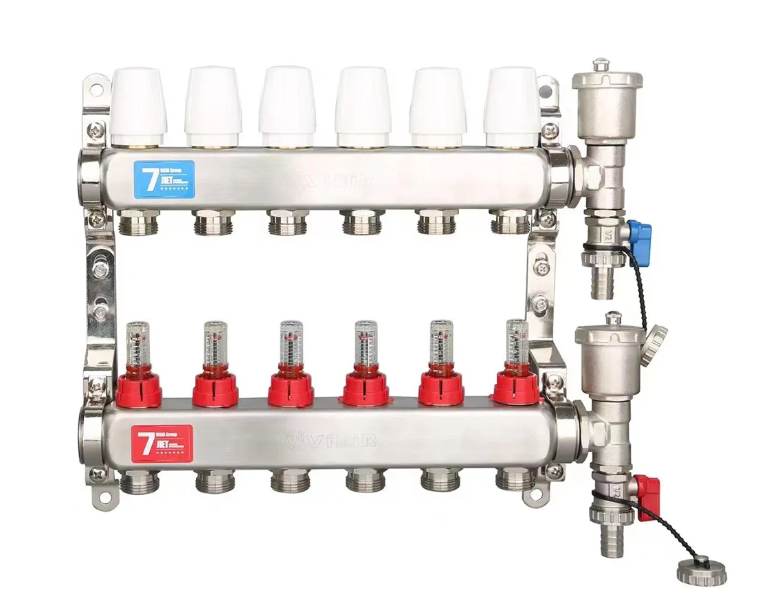 Группа коллект. VIEIR 1х12х3/4" с расходомер, дренаж. кр, воздухоотвод., нерж. сталь VR113-12A