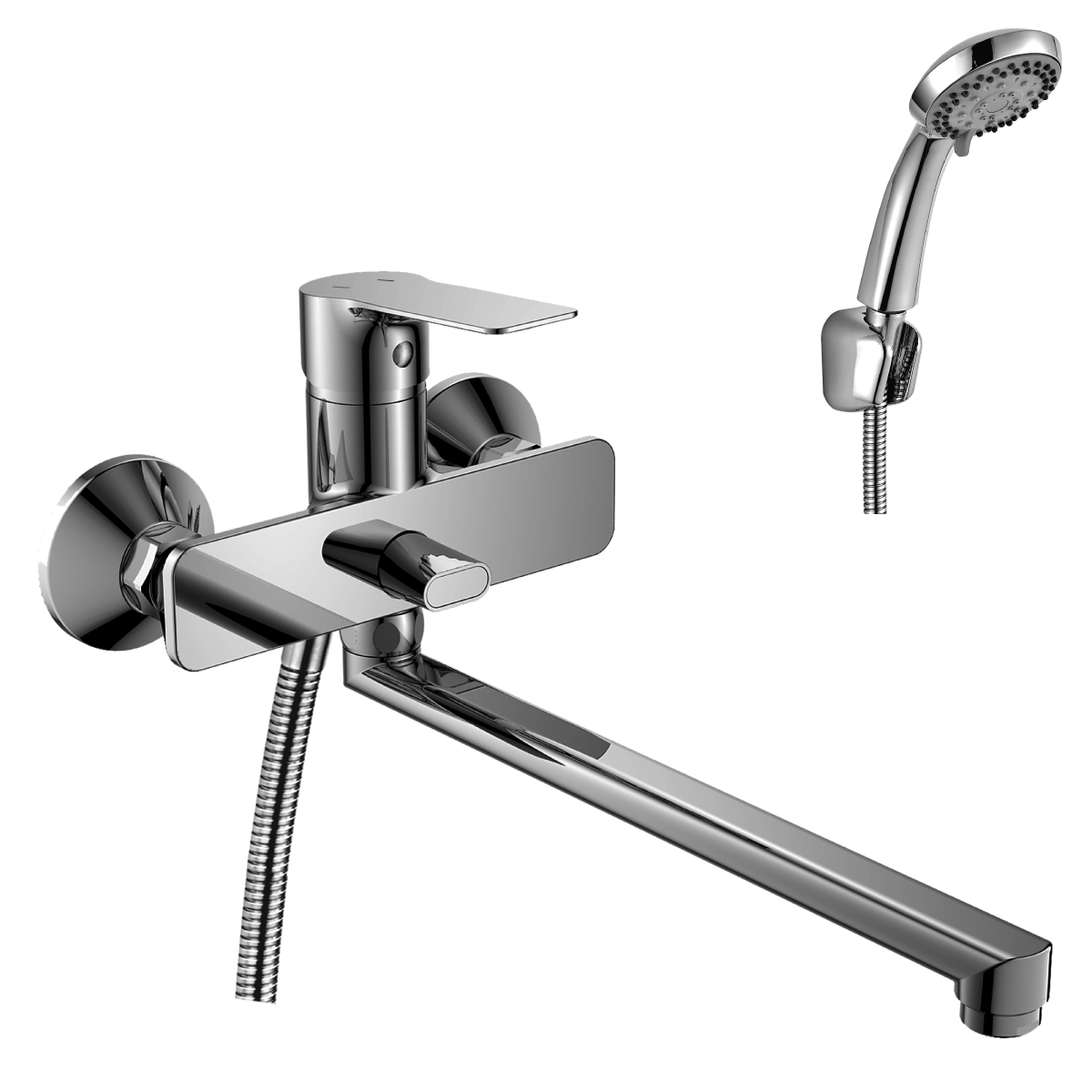 Смеситель Россинка для ванны RS27-33 (35мм) хром с плоским изливом 350мм