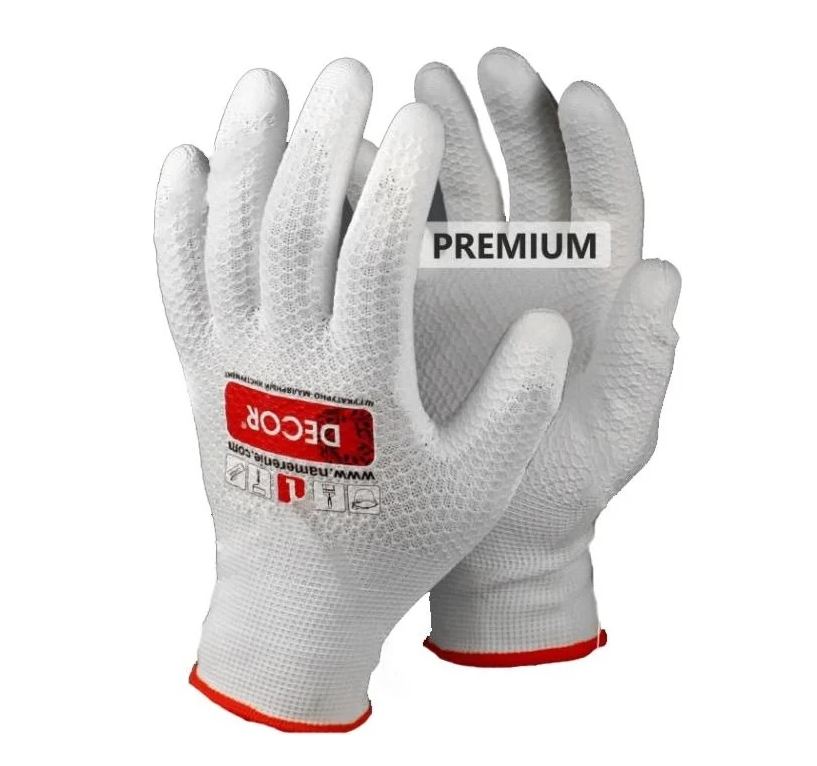 Перчатки DECOR PREMIUM прорезиненные, размер L (12шт/600шт)
