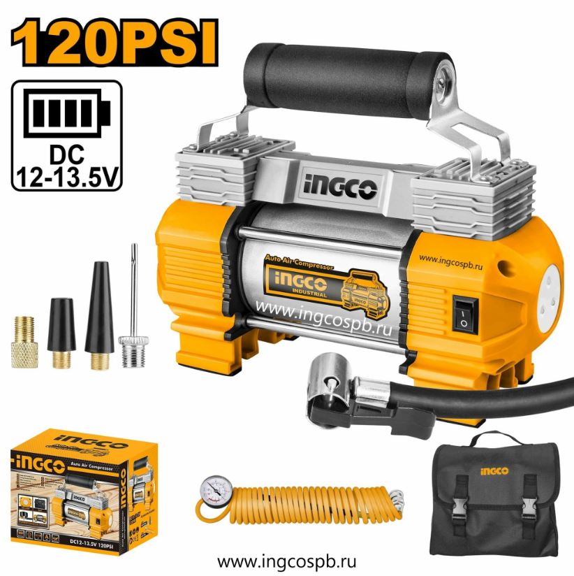 Компрессор автомобильный, 12V. 45 л/мин INGCO AAC2508