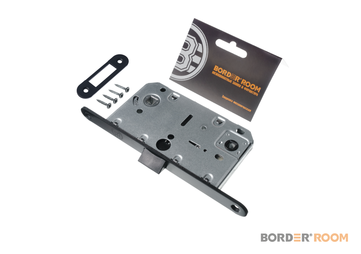 Защелка дверная сантех Бордер пластик яз., BL черный (30)