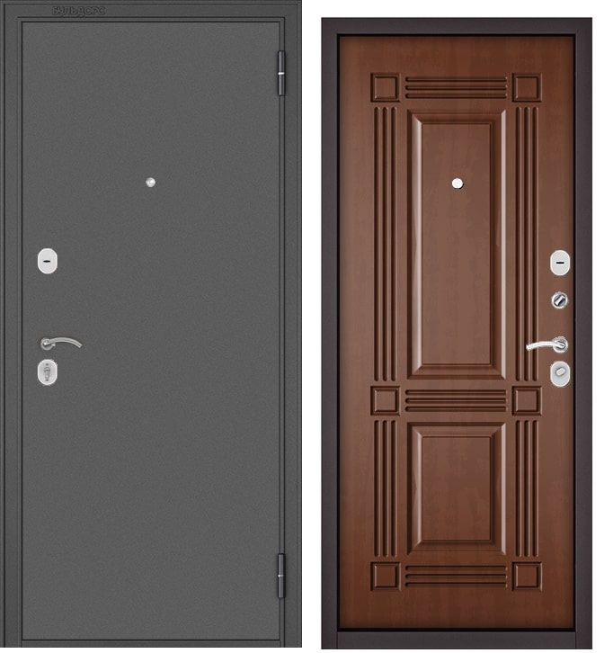 Дверь метал HOME ECO Антрацит/Карамель, 6Е-104, 2050, 860 R