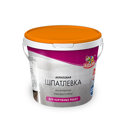 Шпатлевка акр д/наруж работ 3кг Олеколор (6)