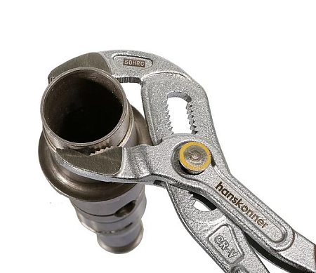 Клещи переставные 175мм,CrV,кнопочный шарнир, раскр. губ. 42мм(>62%), hanskonner