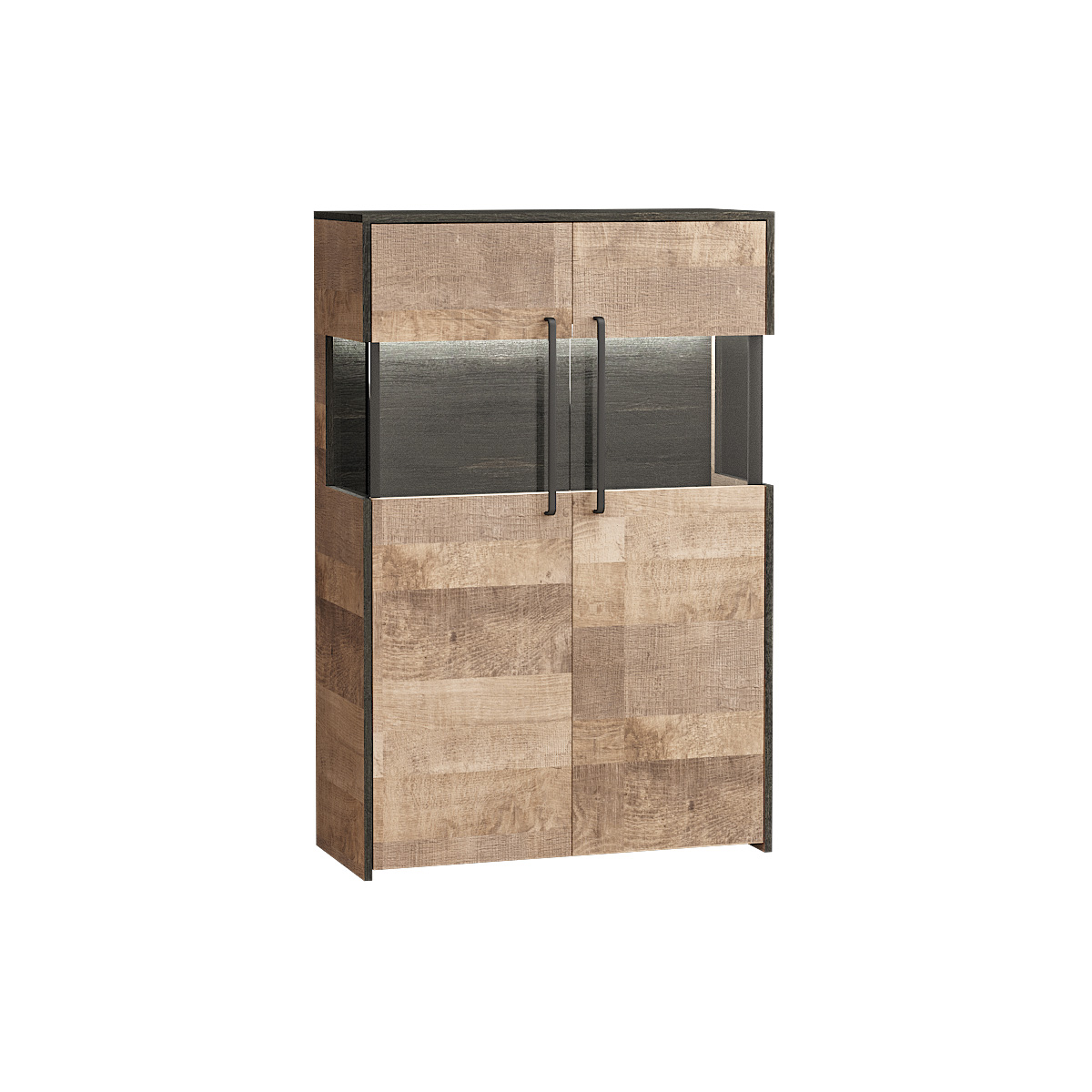 Комод Трувор  с витриной 13.306 (Дуб Гранж Песочный К356, Интра)